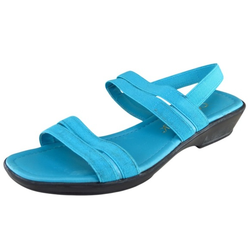 Cabin Creek Women's Ankle Strap Sandals Size 6 Blue Fabric Casual Comfort